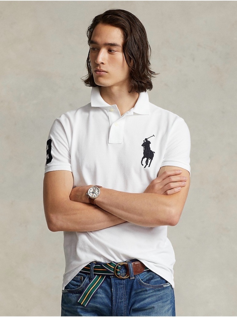 NWOT Polo Ralph Lauren Big Pony Custom Slim Fit Mesh Polo